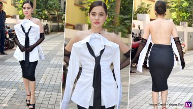 Uorfi Javed Makes a Bold Statement with Unconventional Shirt and Tie Look, Turns Heads in Stylish Ensemble! (Watch Video)