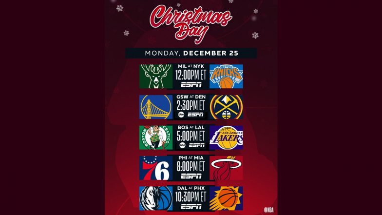 NBA Christmas Day Games 2023: Six of Top-10 Most Viewed Basketball Athletes on Social Media to Feature in Special Fixtures