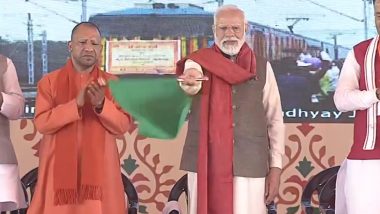 PM Narendra Modi Flags Off Second Vande Bharat Express Train Between Varanasi and New Delhi (Watch Video)