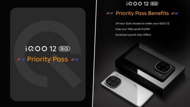 iQOO 12 5G ‘Priority Pass’ Announced for Customers to Buy Smartphone 24 Hours Before Sale, Know How to Get This Pass and Pre-booking Detail Here