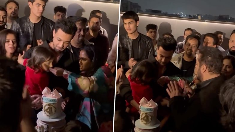 Salman Khan Birthday: Actor Celebrates Occasion With Cake and In Presence of Arpita Khan, Aayush Sharma and Other Family Members (Watch Video)