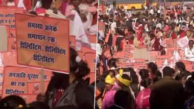 Jharkhand: Tribals Gather in Support of Delisting Rally Demanding Denial of ST Reservation Benefits After Religious Conversion in Ranchi (Watch Video)