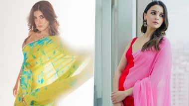 Shanaya Kapoor Rocks Vibrant Saree With Skimpy Blouse, Credits Alia Bhatt's RRKPK's Character for Fashion Inspo (View Pics)