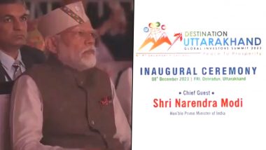 Uttarakhand Global Investors Summit 2023: PM Narendra Modi Inaugurates Two-Day Summit, Aims To Promote Hill State As Investment Destination (Watch Video)