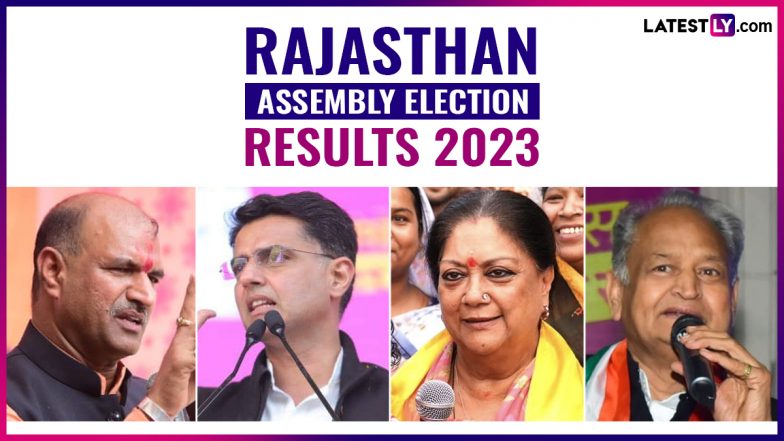 Jhalrapatan Election 2023 Results: BJP Leader Vasundhara Raje Takes Early Lead As Congress Candidate Ram Lal Chouhan Trails in Rajasthan Vidhan Sabha Polls