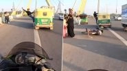 Delhi Auto-Rickshaw Stunt Video: Youth Swinging From Speeding Three-Wheeler Collides With Cyclist at Signature Bridge, Probe On