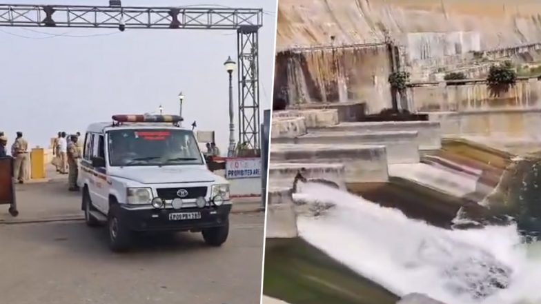 Telangana Police Files FIR Against Andhra Pradesh Police for Trespassing and Water Release in Nagarjuna Sagar Dam (Watch Videos)