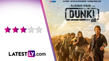 Dunki Movie Review: Shah Rukh Khan-Rajkumar Hirani Collaboration is Charming in Places; Taapsee Pannu, Vicky Kaushal Shine! (LatestLY Exclusive)