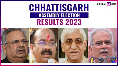 Chhattisgarh Assembly Election Results 2023: BJP Crosses Halfway Mark With Lead On 50 Seats, Congress Ahead on 38 As Counting of Votes Underway