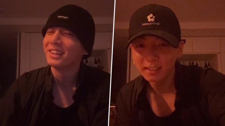 BTS’ Jungkook Gives a Glimpse of His Shaved Head, Sings ‘Somebody’ on Weverse Live (Watch Video)