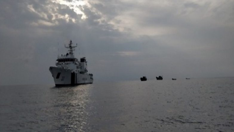 Indian Navy, Coast Guard Vessels Moving Towards Merchant Ship in Arabian Sea As MV Chem Pluto Catches Fire After Suspected Drone Attack