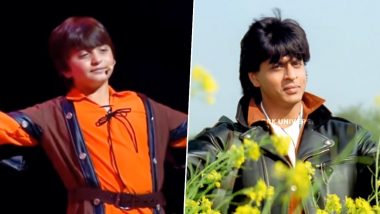 Shah Rukh Khan’s Heart Melts As His Son AbRam Imitates His Signature Pose at School Annual Function (Watch Videos)