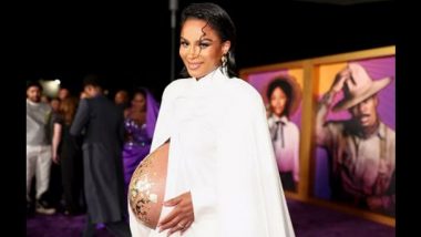 The Color Purple: Pregnant Ciara Stuns in All-White Ensemble and Flaunts Golden-Adorned Baby Bump at Premiere (View Pics and Video)