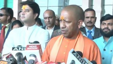 Uttar Pradesh CM Yogi Adityanath, Jyotiraditya Scindia Inspect Maryada Purushottam Shri Ram International Airport in Ayodhya (Watch Videos)