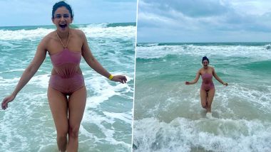 Rakul Preet Singh Sizzles in Sexy Lavender Monokini As She Steps Inside Water Introducing Fans to Her ‘Favourite’ Place (View Pics)