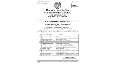 Telangana Cabinet Portfolio Allocation: CM Revanth Reddy Keeps Home, Law and Order; Deputy CM Mallu Bhatti Vikramarka Gets Finance