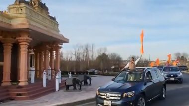 Ram Mandir Consecration Ceremony: Hindu Americans Organise Car and Bike Rally in Maryland To Celebrate Pran Pratishtha of Ram Temple (Watch Video)