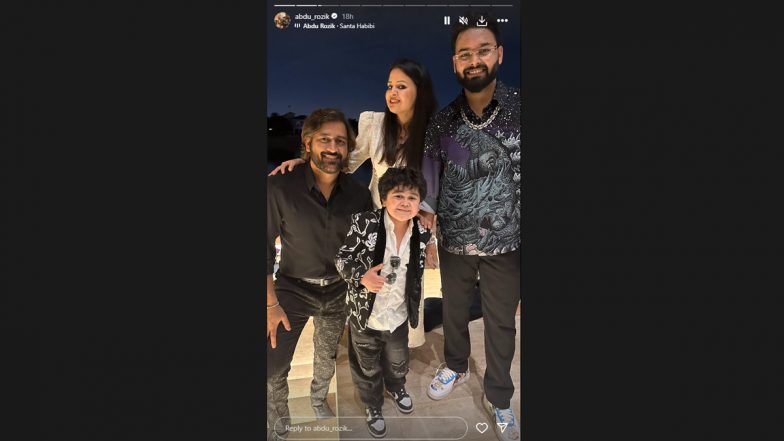 Abdu Rozik Poses with Mahendra Singh Dhoni, Rishabh Pant In Dubai (View Pics)