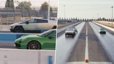 Elon Musk Shares Video of Tesla Cybertruck Beating Porsche 911 in Drag Race While Carrying One