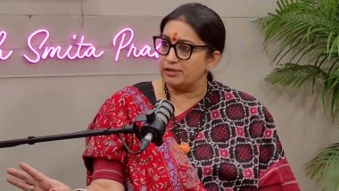 Which Gay Men Have a Menstrual Cycle? Smriti Irani Hits Out at RJD MP Manoj Jha’s Question on Menstrual Hygiene for LGBTQIA+ Community (Watch Video)