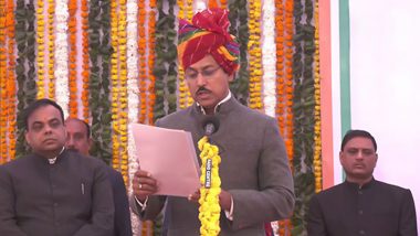 Rajasthan Cabinet Expansion: Rajyavardhan Rathore, Kirodi Lal Meena Among 22 New Ministers Inducted in Government (Watch Video)
