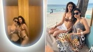 Mouni Roy Turns &lsquo;Beach Babe&rsquo; With BFF Disha Patani, Duo Spends Fun Time As They Chill in Bikini on Girls Trip (View Pics & Watch Videos)