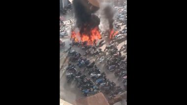 Mumbai Fire: Blaze Destroys 25–30 Two-Wheelers at Phoenix Mall in Lower Parel; No Report of Injuries (Watch Video)