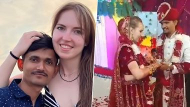 Uttar Pradesh: Dutch Woman Gabriela Duda Marries Indian Boyfriend Hardik Verma With Hindu Traditions in Fatehpur, Pic and Video Surface