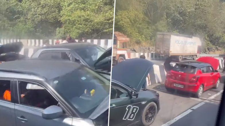 Mumbai Pune Expressway Witnesses Surge in Traffic, Congestion With Vehicle Breakdown Amid Christmas, New Year Holidays (Watch Video)