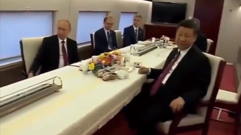 Xi Jinping and Vladimir Putin Share Moment Over Tea Inside High-Speed Train in China, Video Surfaces