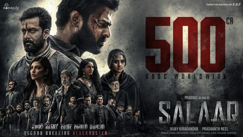 Salaar - Part 1 Ceasefire Box Office: Prabhas and Prithviraj Sukumaran Starrer Film Hits Rs 500 Crore Worldwide