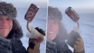 Man Tries to Pour Root Beer Outdoors in Freezing Temperature at Antarctica’s South Pole; What Happens Next Will Shock You (Watch Video)