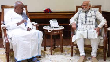 PM Narendra Modi Meets Former Prime Minister HD Deve Gowda and HD Kumaraswamy (See Pics)