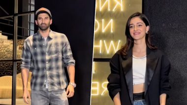 Kho Gaye Hum Kahan Premiere: See Aditya Roy Kapur Blush as He Attends Rumoured Girlfriend Ananya Panday’s Film Screening (Watch Video)