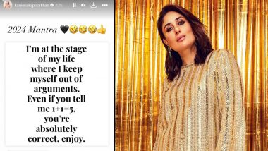 Kareena Kapoor Khan Shares Mantra for 2024, Actress Says ‘I Keep Myself out of Arguments, Even if You Tell Me 1+1 = 5’ (View Pic)
