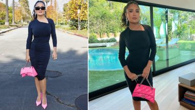 Salma Hayek Stuns With a Glamorous Barbie Pink Twist, Adding to Her LBD at Balenciaga Los Angeles Show (View Pics)