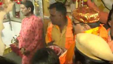 Rajasthan CM-Designate Bhajanlal Sharma Offers Prayers at Sanga Baba Mandir in Jaipur Ahead of Oath-Taking Ceremony (Watch Video)