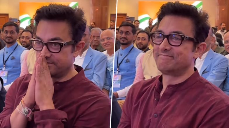 Aamir Khan Flaunts New Look at Mumbai Event With Daughter Ira Khan, Ex-Wife Reena Dutta, and Nupur Shikhare (Watch Video)