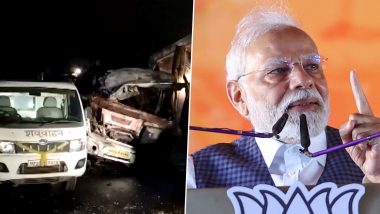 Madhya Pradesh Road Accident: PM Narendra Modi Expresses Grief Over Loss of Lives in Guna; CM Mohan Yadav Meets Victims at Hospital (Watch Video)