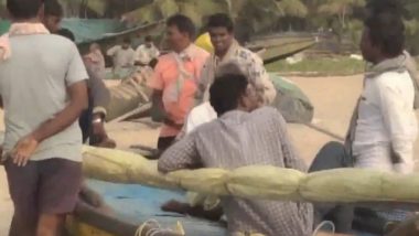 Andhra Pradesh Boat Capsize: One Dead After Boat Capsizes off Revupolavaram Coast (Watch Video)