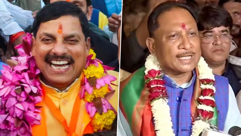 CM Designates Mohan Yadav and Vishnu Deo Sai to Take Oath as New Madhya Pradesh, Chhattisgarh Chief Minister Today