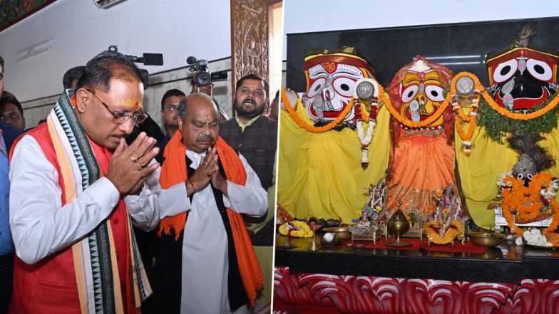 Chhattisgarh CM-Designate Vishnu Deo Sai Offers Prayers at Jagannath Temple in Raipur Ahead of Oath-Taking Ceremony (See Pics)