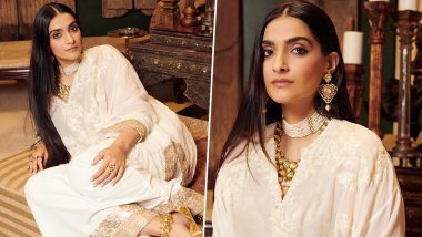 Sonam Kapoor Radiates Elegance in an All-White Ensemble With Fine Embroidery (View Pics)