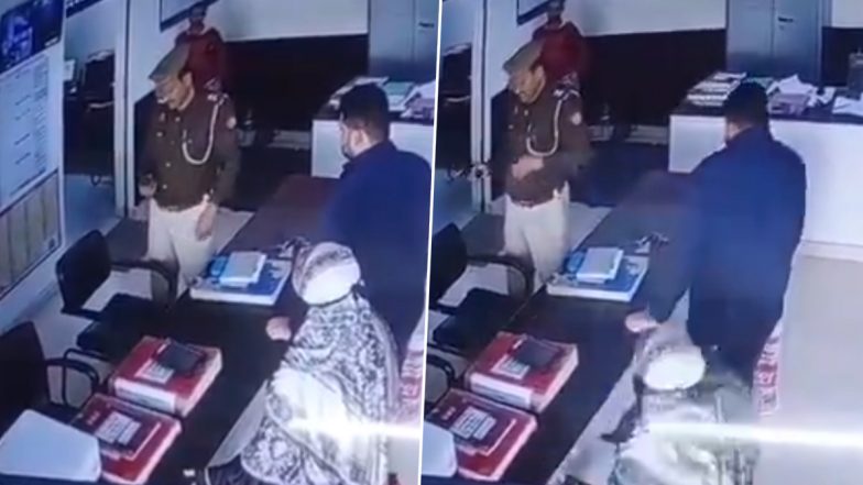 Uttar Pradesh Shocker: Woman Mistakenly Shot in Head by Cop Inside Police Station in Aligarh, Disturbing Video Surfaces