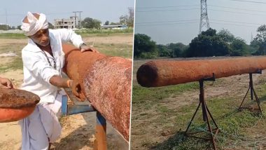 Ram Temple Consecration Ceremony: 108-Feet-Long Incense Stick Being Made in Vadodara for Ayodhya's Ram Mandir (Watch Video)