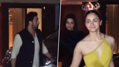 Alia Bhatt and Ranbir Kapoor Exude Pure Joy As They Unite With Families at Mahesh Bhatt’s Residence for Festive Christmas Celebration (Watch Video)