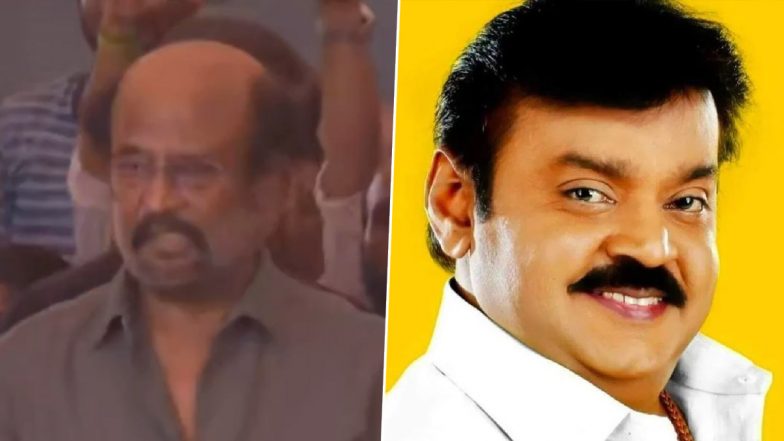 Rajinikanth Offers Heartfelt Tribute to DMDK Chief and Actor Vijayakanth (Watch Video)