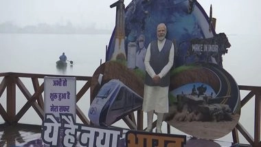 India News | J-K: Life-size Cut-out of PM Modi Installed at Banks of Dal Lake in Srinagar
