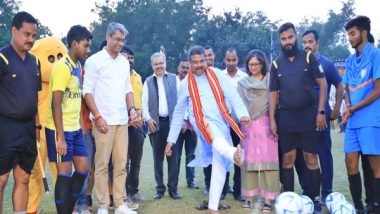 Sports News | Dharmendra Pradhan Attends Distribution of Footballs Under 'Football for Schools' in Cuttack