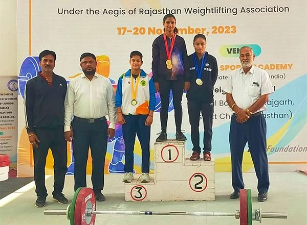 Business News | ITM University's Humanshi Gurjar Shines with Double Gold at Rajasthan State Level Weightlifting Competition